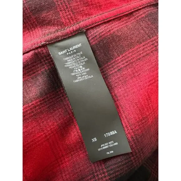 Saint Laurent Brushed Plaid Overshirt